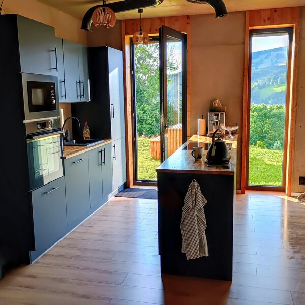 Kuchyň s průchodem ven