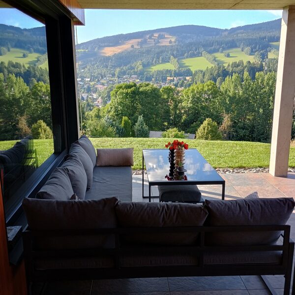 view from the covered terrace